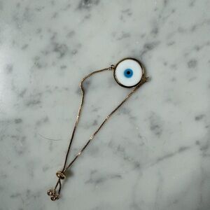 Anthropologie Evil Eye Pendant bracelet - White and Blue